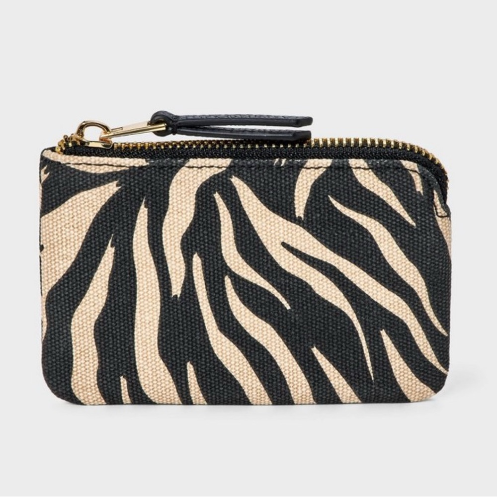 Universal Thread Small Card Case Pouch -Zebra Print